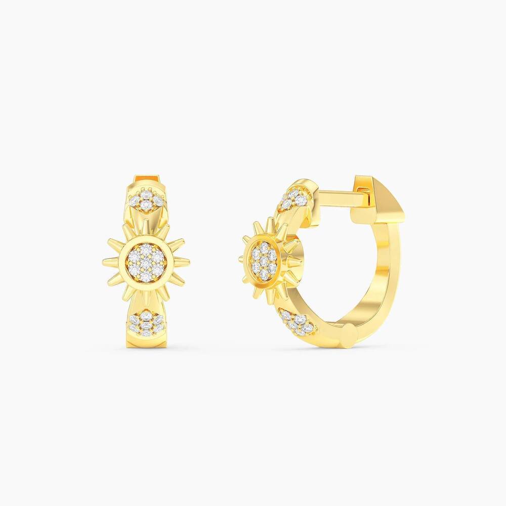 NEW ELLA STEIN women's star of the show huggie earrings in gold plated